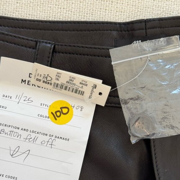 NWT Madewell Leather Midi Skirt Size 0 - Picture 11 of 13
